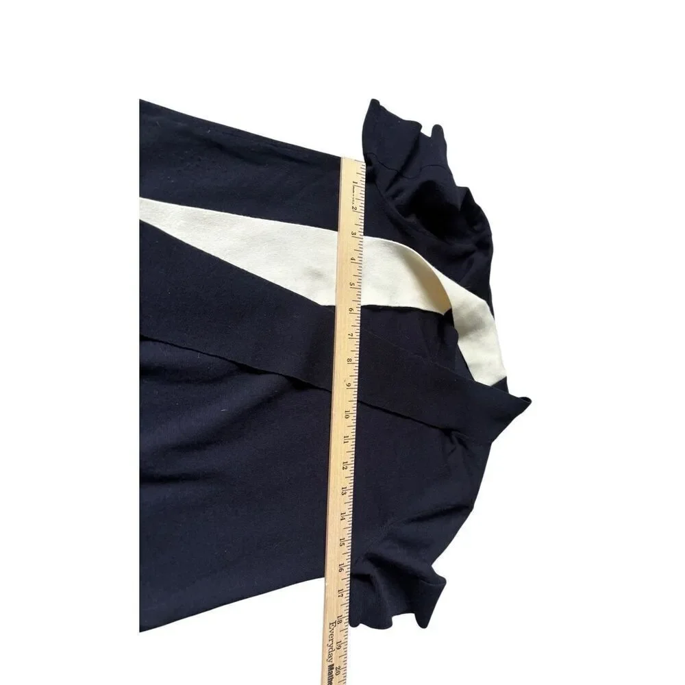 Tory Burch Dress SHORT SLEEVE BOW SWEATER Medium Navy Ivory size‎ XS